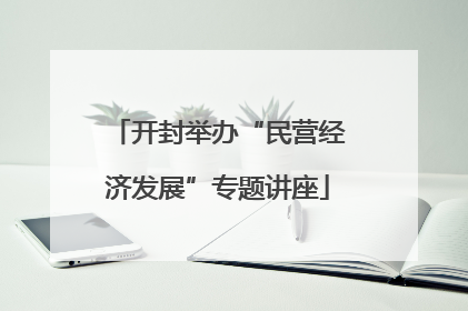 开封举办“民营经济发展”专题讲座