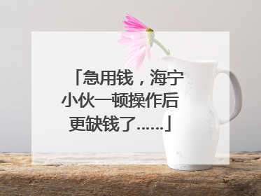 急用钱，海宁小伙一顿操作后更缺钱了……