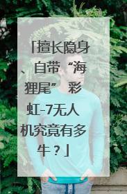 擅长隐身、自带“海狸尾” 彩虹-7无人机究竟有多牛？
