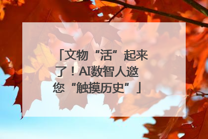文物“活”起来了！AI数智人邀您“触摸历史”