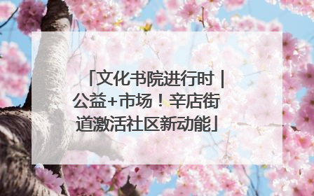 文化书院进行时｜公益+市场！辛店街道激活社区新动能