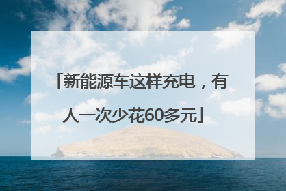 新能源车这样充电，有人一次少花60多元
