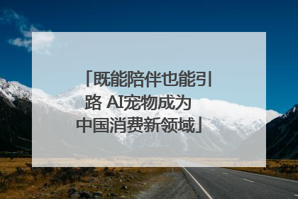 既能陪伴也能引路 AI宠物成为中国消费新领域