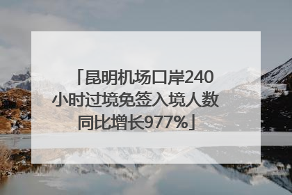 昆明机场口岸240小时过境免签入境人数同比增长977%
