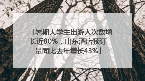 暑期大学生出游人次数增长近80%，山东酒店预订量同比去年增长43%