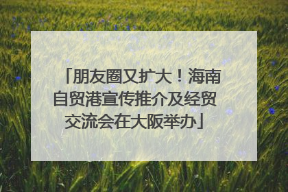 朋友圈又扩大！海南自贸港宣传推介及经贸交流会在大阪举办