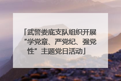 武警娄底支队组织开展“学党章、严党纪、强党性”主题党日活动