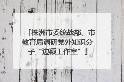 株洲市委统战部、市教育局调研党外知识分子“边颖工作室”