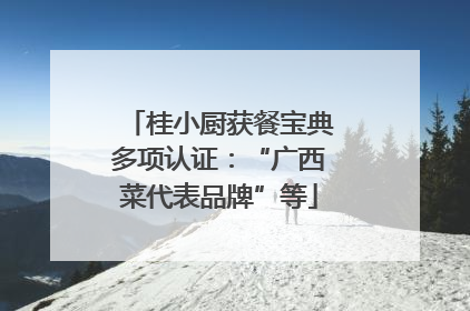 桂小厨获餐宝典多项认证：“广西菜代表品牌”等