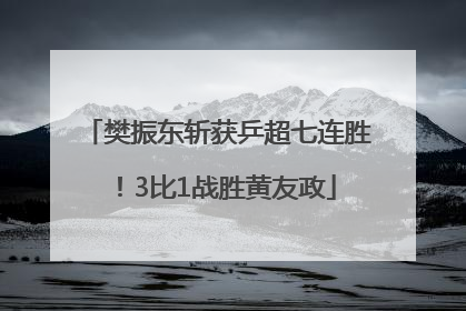 樊振东斩获乒超七连胜！3比1战胜黄友政