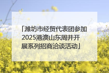 潍坊市经贸代表团参加2025港澳山东周并开展系列招商洽谈活动