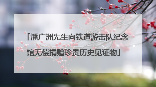 潘广洲先生向铁道游击队纪念馆无偿捐赠珍贵历史见证物