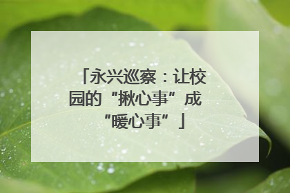 永兴巡察：让校园的“揪心事”成“暖心事”