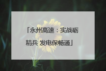 永州高速：实战砺精兵 发电保畅通
