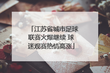 江苏省城市足球联赛火爆继续 球迷观赛热情高涨