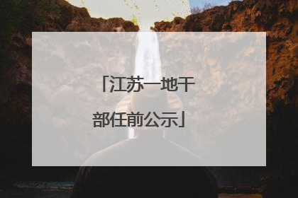 江苏一地干部任前公示