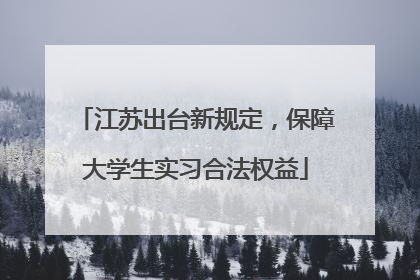江苏出台新规定，保障大学生实习合法权益