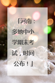 河南：多地中小学期末考试，时间公布！