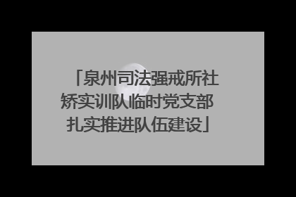 泉州司法强戒所社矫实训队临时党支部扎实推进队伍建设