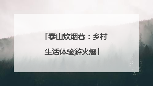 泰山炊烟巷：乡村生活体验游火爆