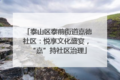 泰山区泰前街道嘉德社区：悦享文化盛宴，“嘉”持社区治理