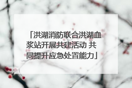 洪湖消防联合洪湖血浆站开展共建活动 共同提升应急处置能力