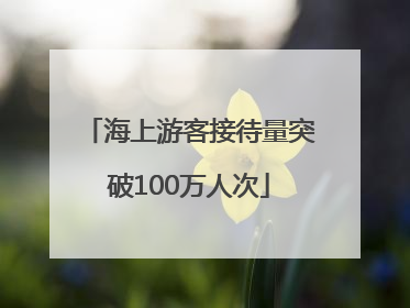 海上游客接待量突破100万人次