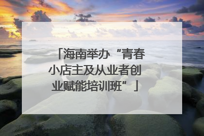 海南举办“青春小店主及从业者创业赋能培训班”