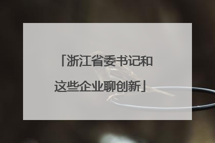 浙江省委书记和这些企业聊创新