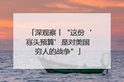 深观察丨“这份‘寡头预算’是对美国穷人的战争”