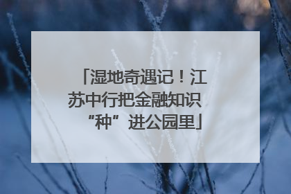 湿地奇遇记！江苏中行把金融知识“种”进公园里