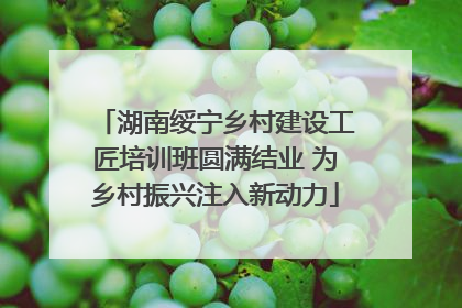 湖南绥宁乡村建设工匠培训班圆满结业 为乡村振兴注入新动力