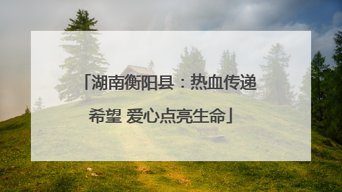 湖南衡阳县：热血传递希望 爱心点亮生命
