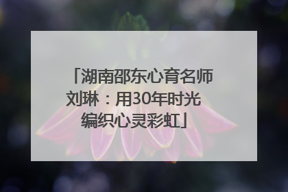 湖南邵东心育名师刘琳：用30年时光编织心灵彩虹