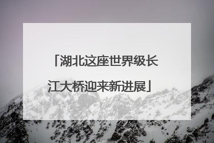湖北这座世界级长江大桥迎来新进展