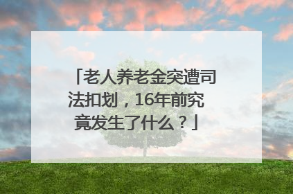 老人养老金突遭司法扣划，16年前究竟发生了什么？