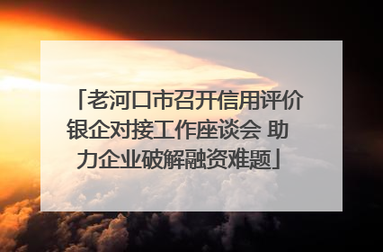 老河口市召开信用评价银企对接工作座谈会 助力企业破解融资难题
