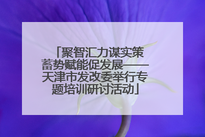 聚智汇力谋实策 蓄势赋能促发展——天津市发改委举行专题培训研讨活动