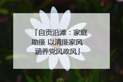 自贡沿滩：家庭助廉 以清廉家风涵养党风政风