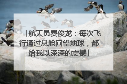 航天员费俊龙：每次飞行通过悬舱回望地球，都给我以深深的震撼
