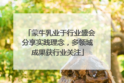 蒙牛乳业于行业盛会分享实践理念，多领域成果获行业关注