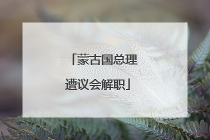 蒙古国总理遭议会解职