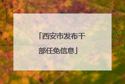 西安市发布干部任免信息