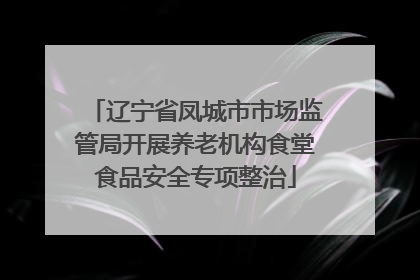 辽宁省凤城市市场监管局开展养老机构食堂食品安全专项整治
