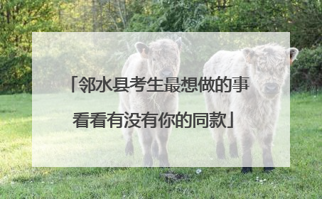邻水县考生最想做的事 看看有没有你的同款