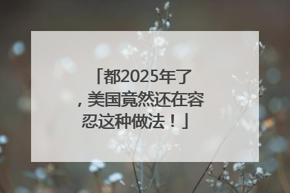 都2025年了，美国竟然还在容忍这种做法！