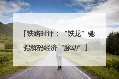 铁路时评：“铁龙”驰骋解码经济“脉动”