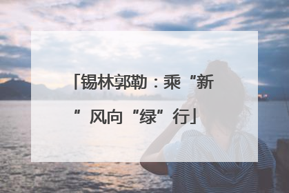 锡林郭勒：乘“新”风向“绿”行