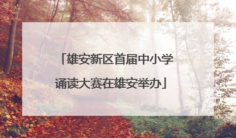 雄安新区首届中小学诵读大赛在雄安举办
