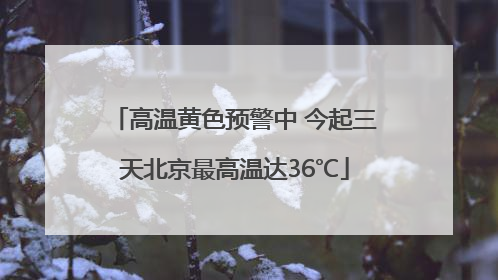 高温黄色预警中 今起三天北京最高温达36℃